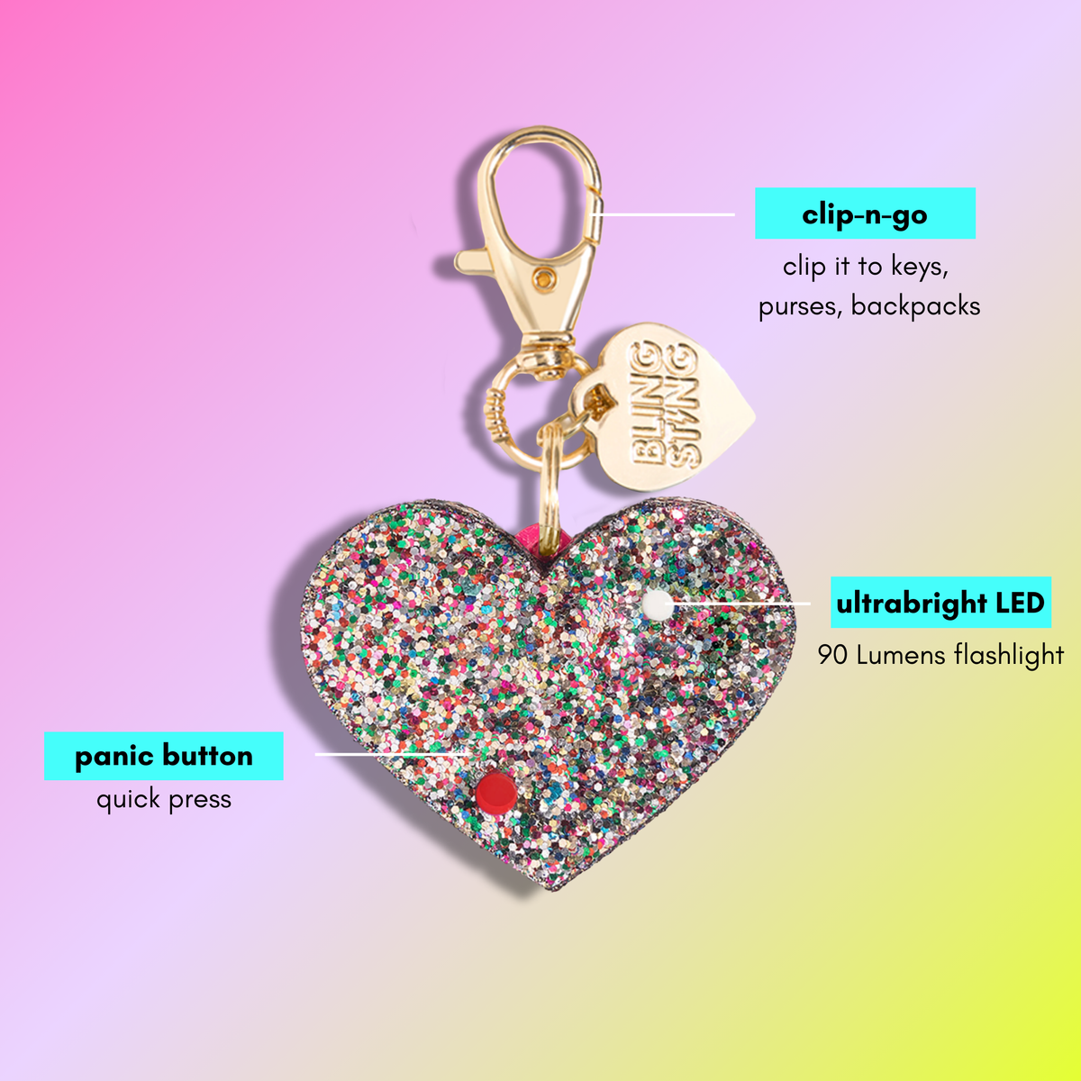 Safety Alarm | Confetti Glitter Heart