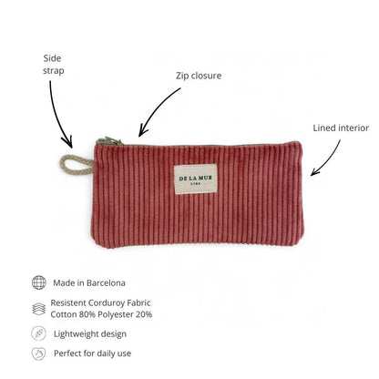 Corduroy Glasses Case – Coral Pink (Coral)