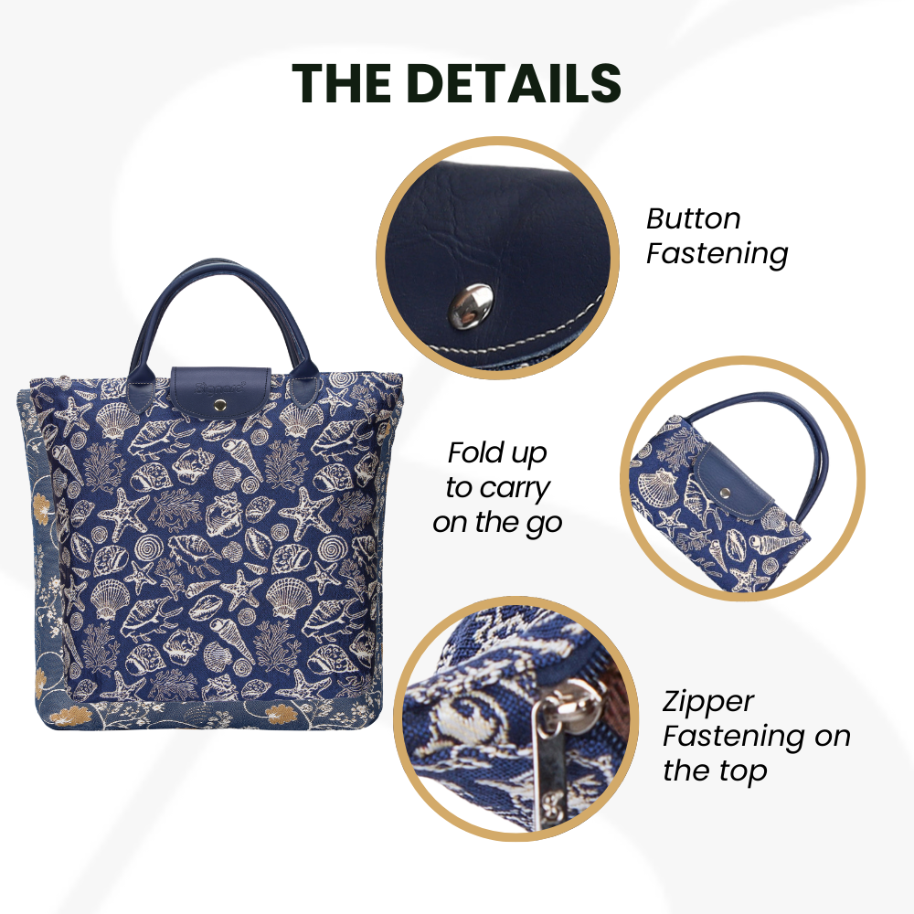 SEA SHELL FOLDAWAY GROCERY BAG