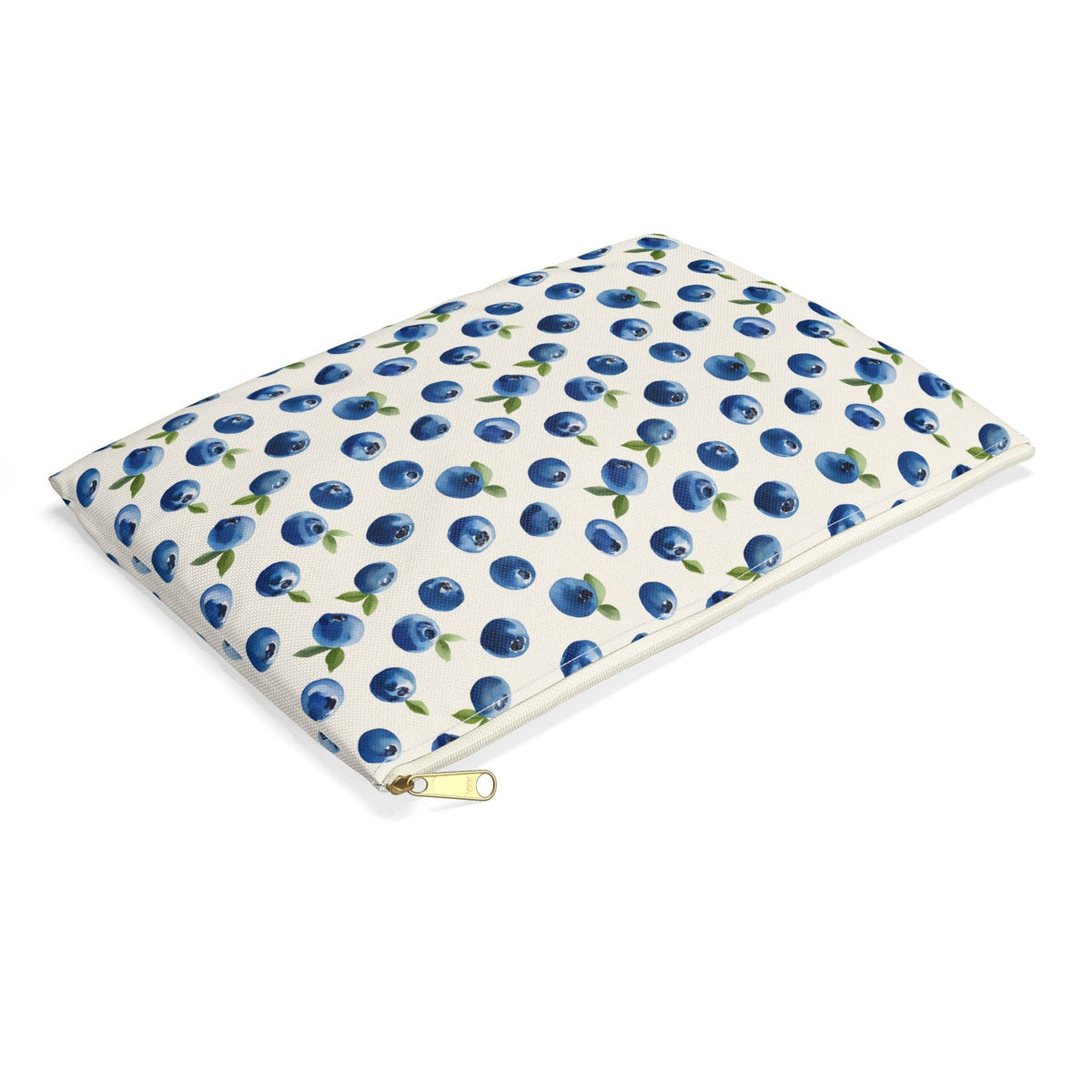 Maine Blueberry Flat Zipper Pouch | Coastal Cosmetic Bag, Travel Organizer