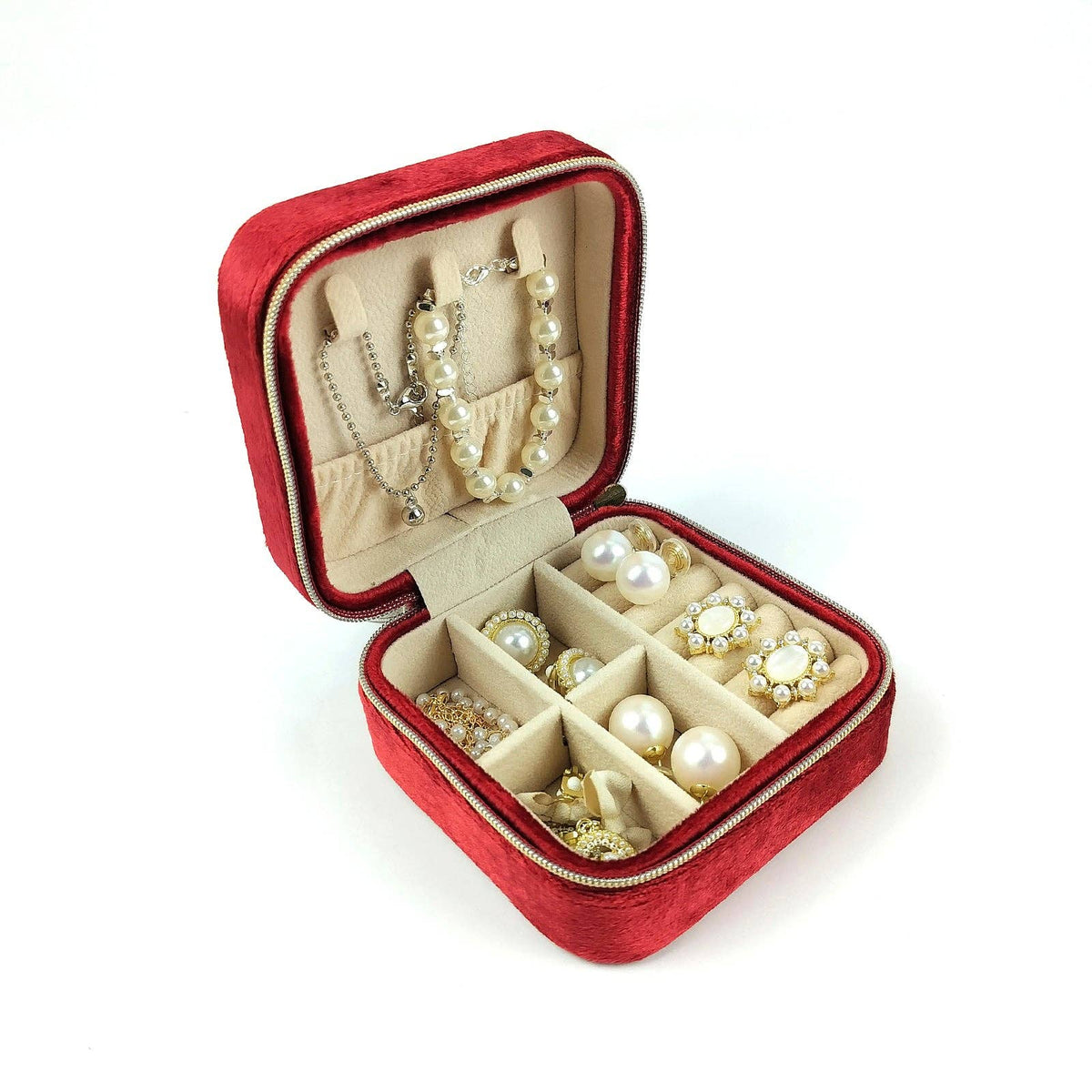 Travel Portable flannel Ring Jewelry Storage Case Gift Box