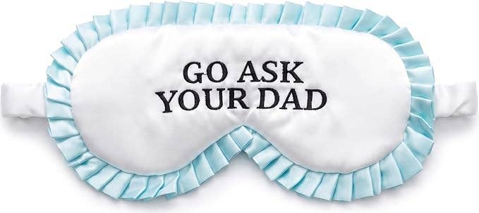 Adjustable Ruffle Satin Sleep Eye Mask - Go Ask Your Dad
