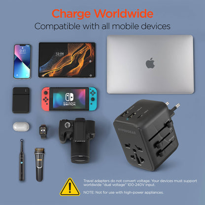 WorldCharge Universal Travel Adapter with USB-C