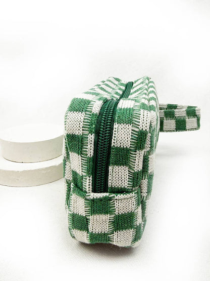 Famous Checker Cosmetic / Toiletry Bag with handle