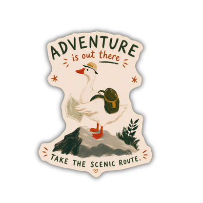 Adventure Is Out There Sticker – Take the Scenic Route Goose