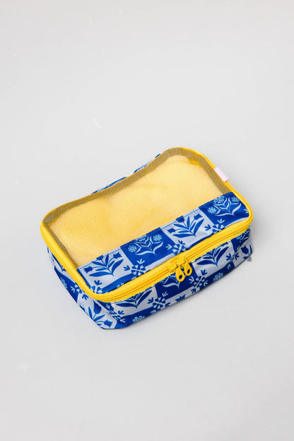 Packing Cube Set, Blue Scandinavian Floral