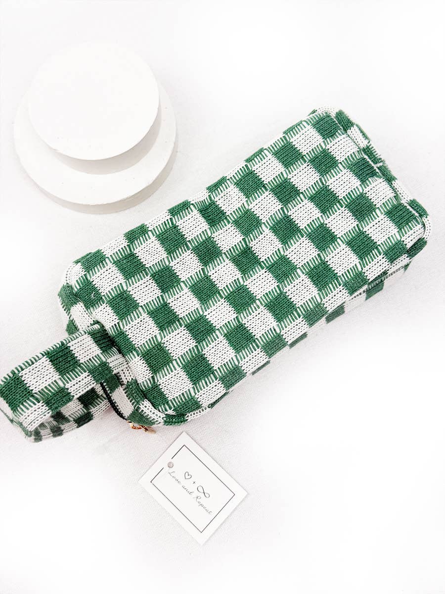 Famous Checker Cosmetic / Toiletry Bag with handle