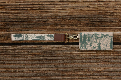 Woodland Landscape Wristlet Keychain