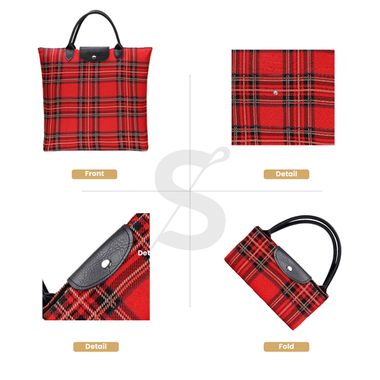 ROYAL STEWART TARTAN FOLDAWAY GROCERY BAG