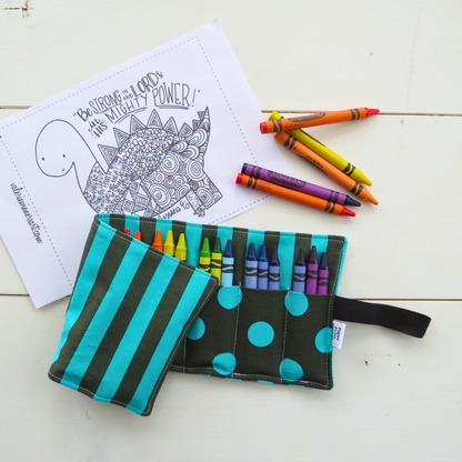 Crayon Roll-Up Organizer – Travel Art Storage for Kids