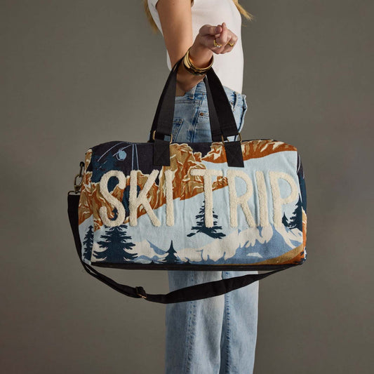 Blue Ski Trip Scene Duffel Bag