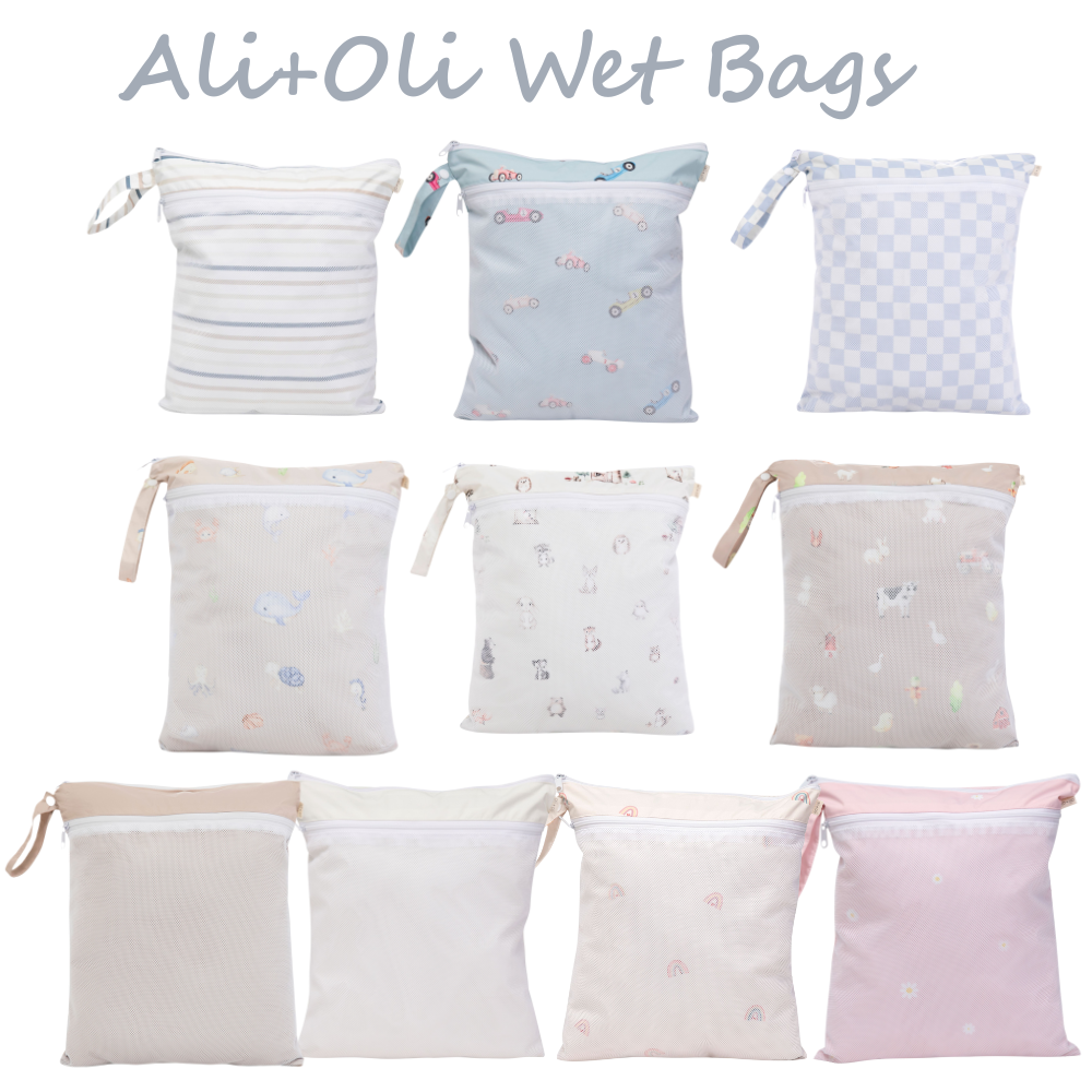 Dual-Compartment Wet/Dry Bag with Mesh Pocket (Retro Cars)