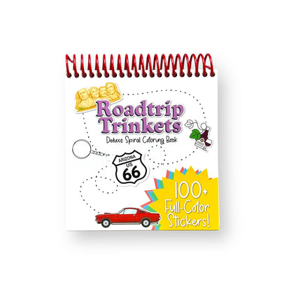 Roadtrip Trinkets Deluxe Spiral Coloring Book with Stickers