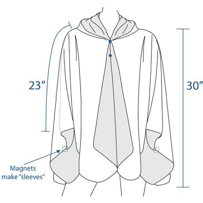 Black & Houndstooth Hooded Rain Cape – Lightweight Women's Rain Wrap