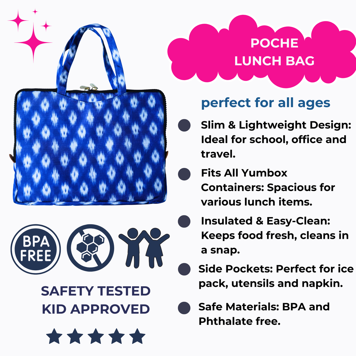 Yumbox Poche Ikat Print Insulated Sleeve Lunch Bag