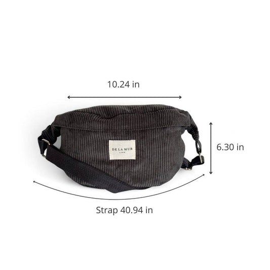 Corduroy Fanny Pack – Charcoal Gray (Boni)