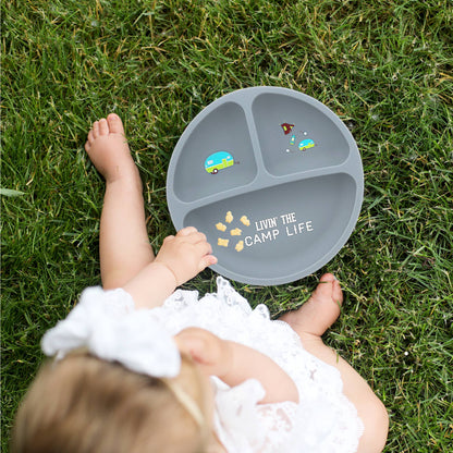Camp Life - 7.75" Divided Silicone Suction Plate
