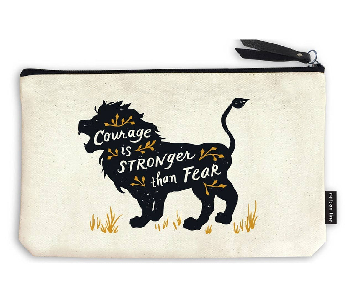 Courage Canvas Zipper Pouch/Bag | Travel, School, Art Bag