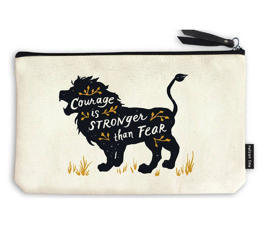 Courage Canvas Zipper Pouch/Bag | Travel, School, Art Bag