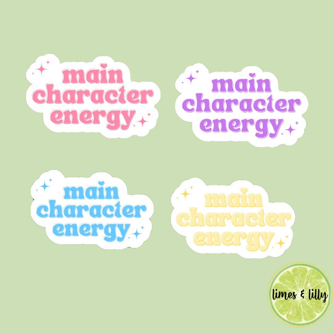 Main character energy bookish sticker