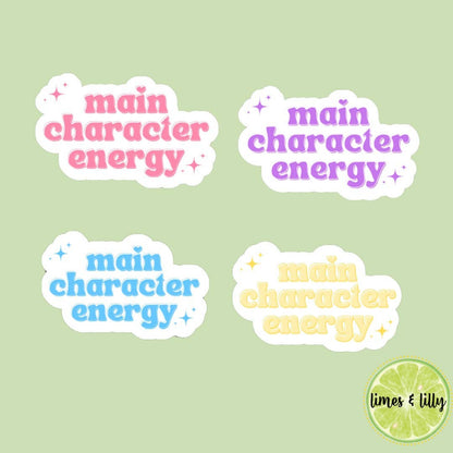 Main character energy bookish sticker