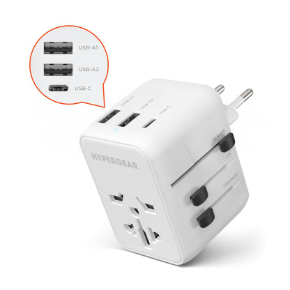 WorldCharge Universal Travel Adapter with USB-C