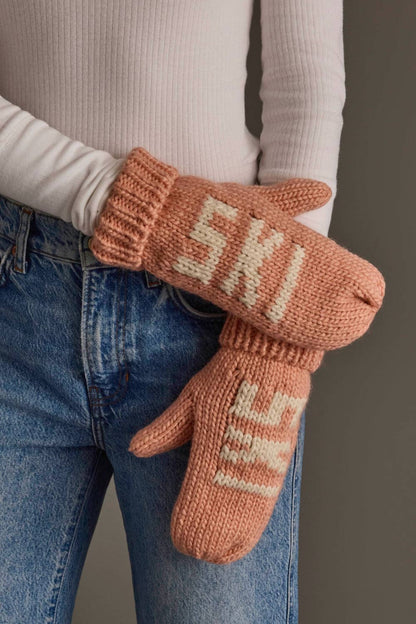 Blush & Beige Ski Mittens