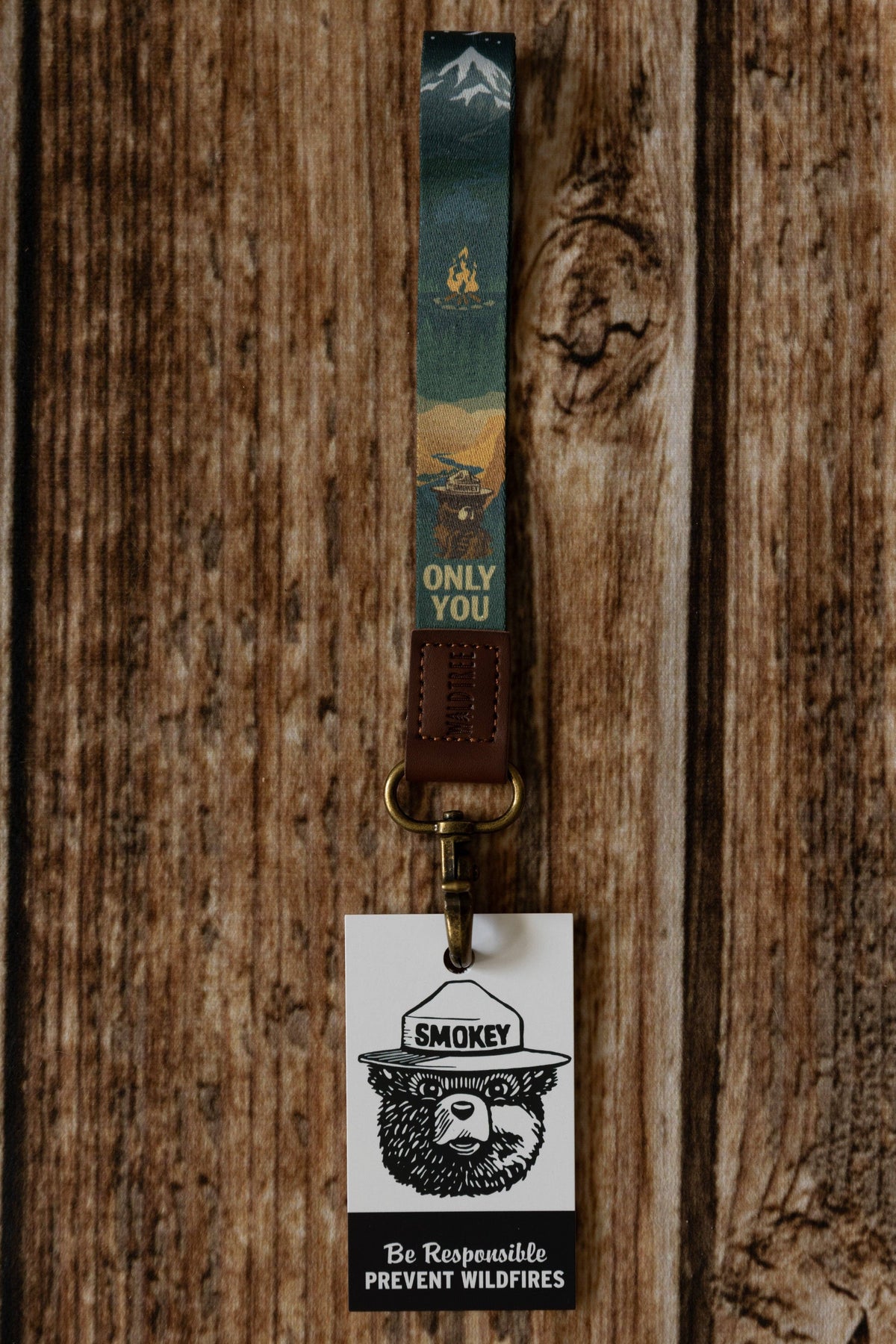 Smokey Bear Wristlet Keychain Lanyard