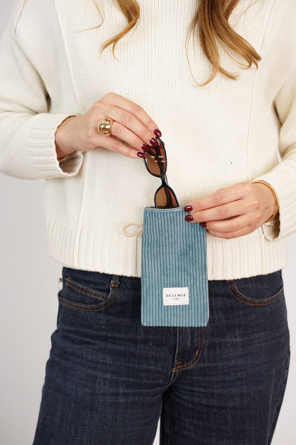 Corduroy Glasses Case – Teal (Jade)