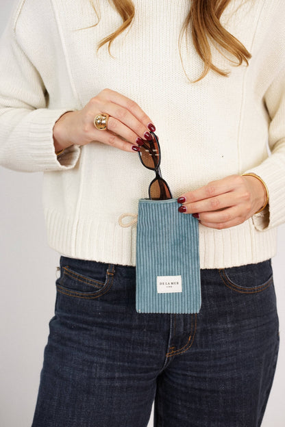 Corduroy Glasses Case – Teal (Jade)
