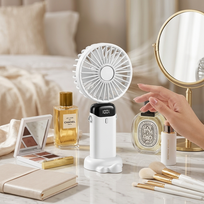 Portable Foldable Handheld Fan | Phone Stand & LED Display