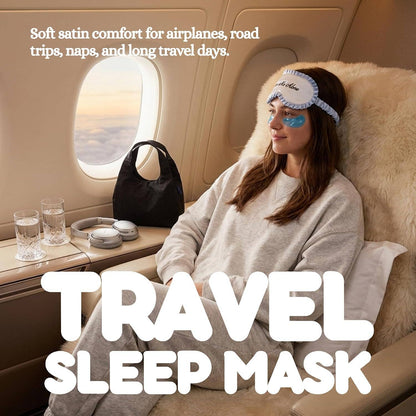 Adjustable Ruffle Satin Sleep Eye Mask - Leave Me Alone