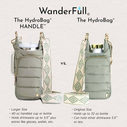 HydroBag® HANDLE® - Sage Green with Sage and Tan Strap