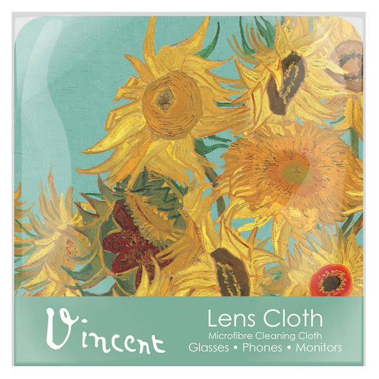Van Gogh Sunflowers Microfiber Lens Cleaning Cloth – Soft, Non-Abrasive, Art-Inspired