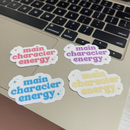 Main character energy bookish sticker