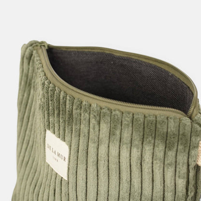 Corduroy Large Makeup Bag – Olive Green (Musgo)