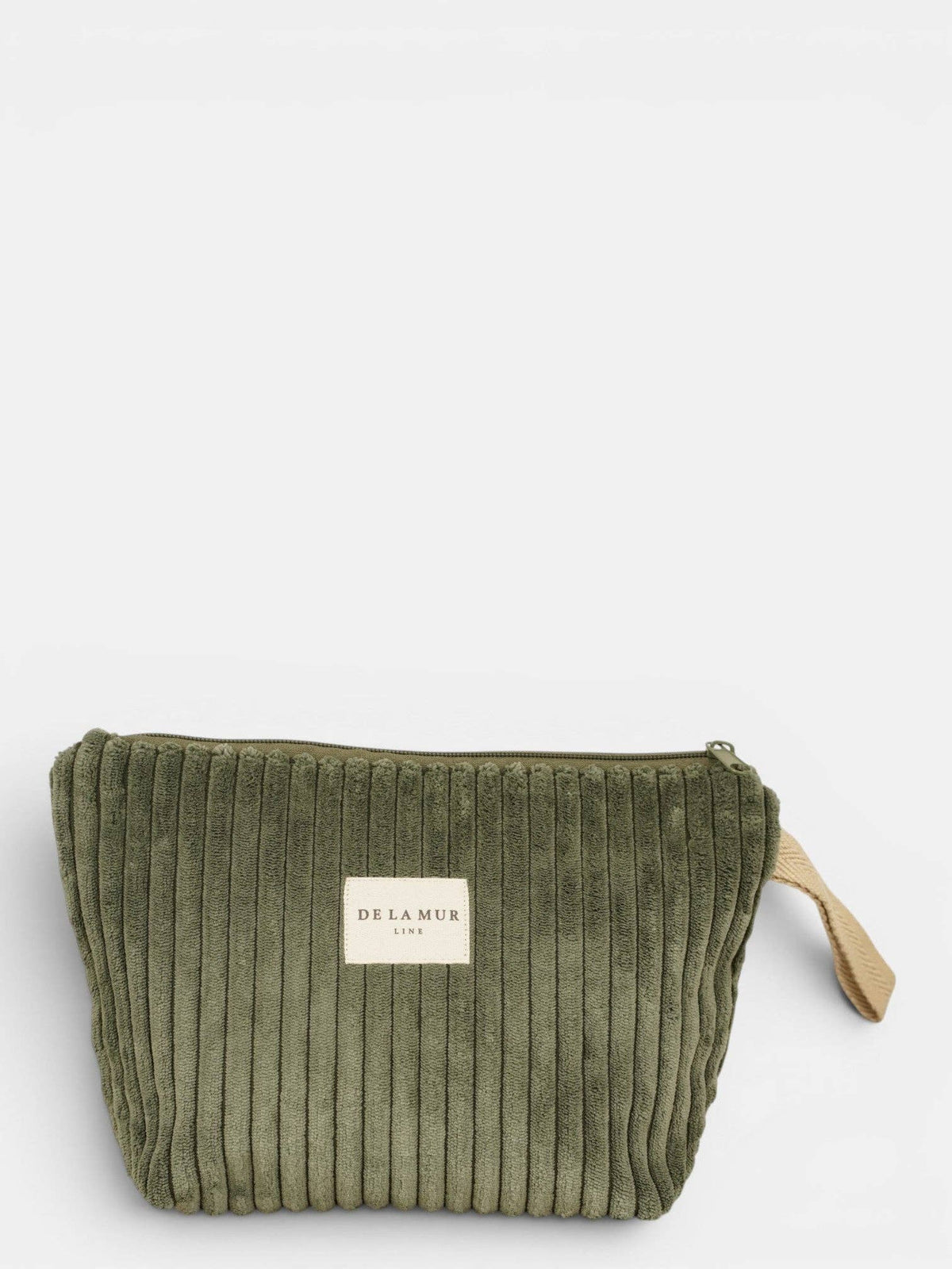 Corduroy Large Makeup Bag – Olive Green (Musgo)