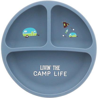 Camp Life - 7.75" Divided Silicone Suction Plate