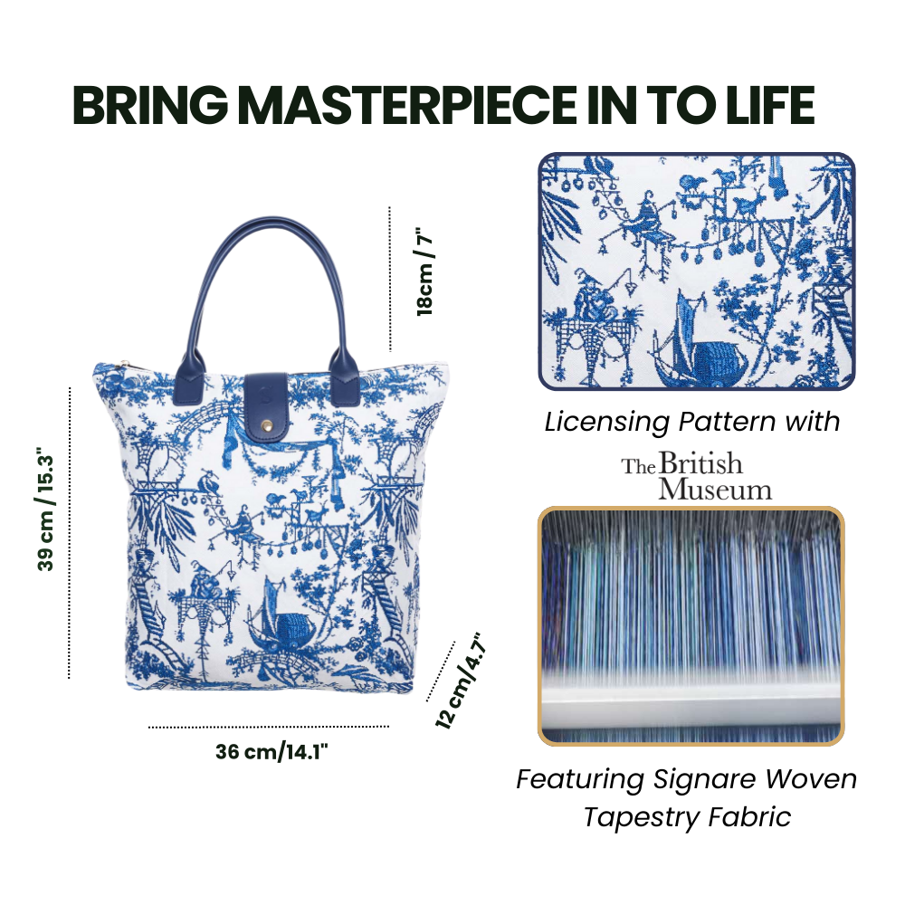 THE BRITISH MUSEUM CHINOISERIE FOLDING BAG