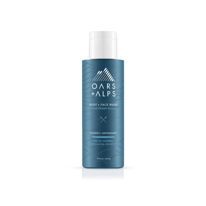 Travel Size Men's Body Wash Fresh Ocean, w/Vit E. TSA-approved