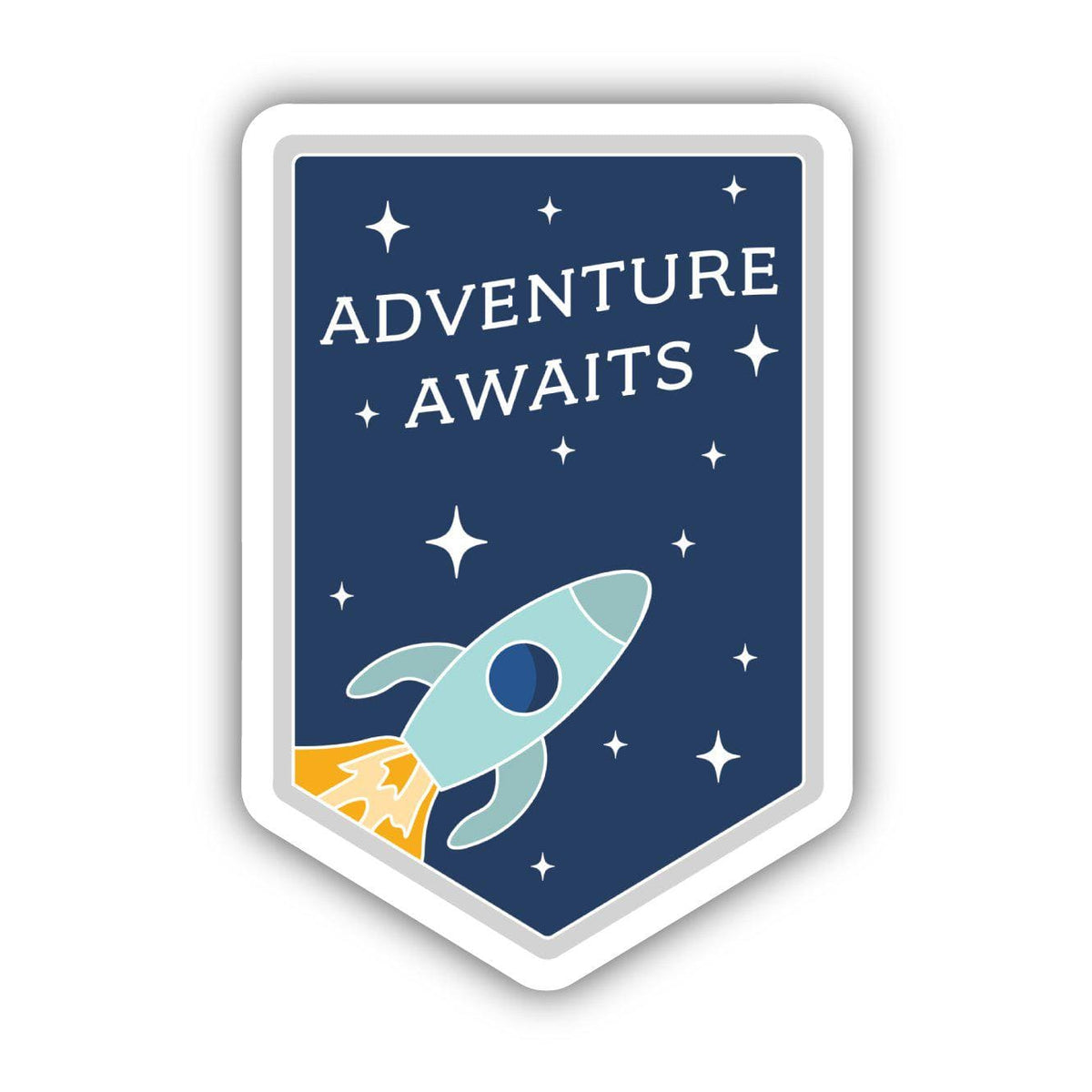Adventure Awaits Rocket Sticker