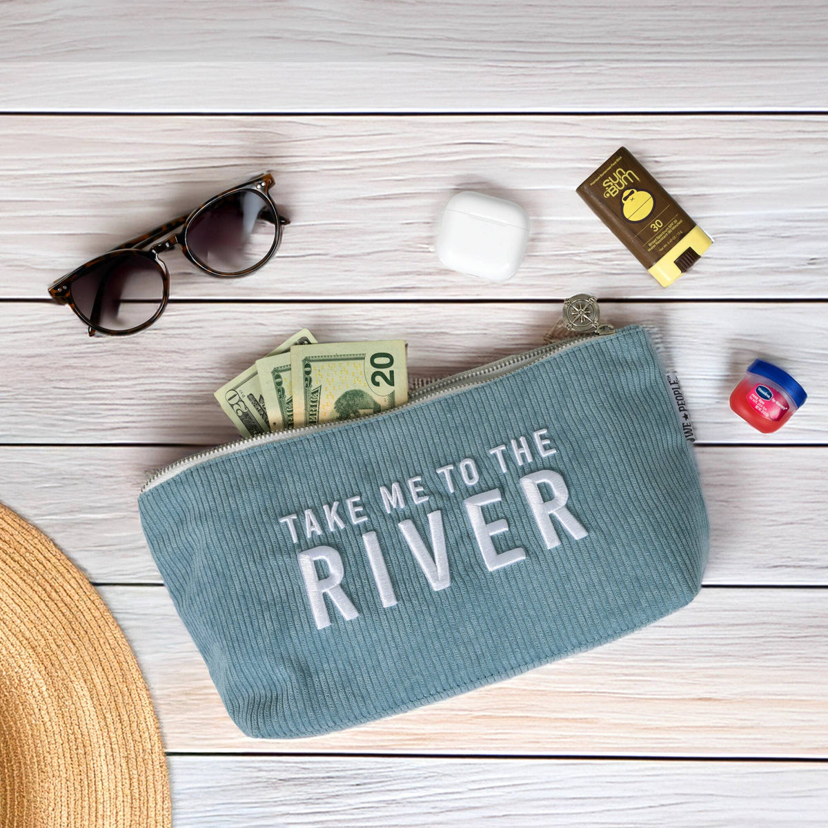 River - Corduroy Zippered Pouch