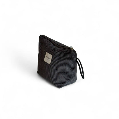 Corduroy Large Toiletry Bag – Charcoal Gray (Boni)