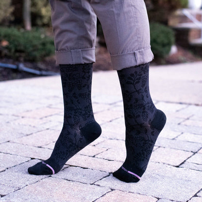 Grape Vine Texture | Knee-High Compression Socks For Women