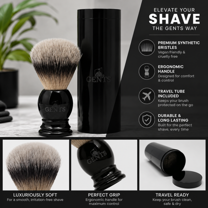 GBS Synthetic Travel Shaving Brush & Travel Tube