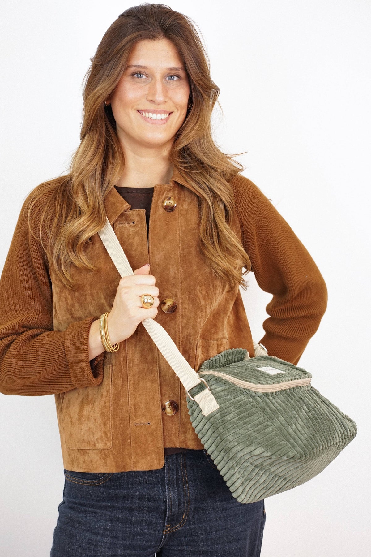 Corduroy Lunch Bag – Olive Green (Musgo)