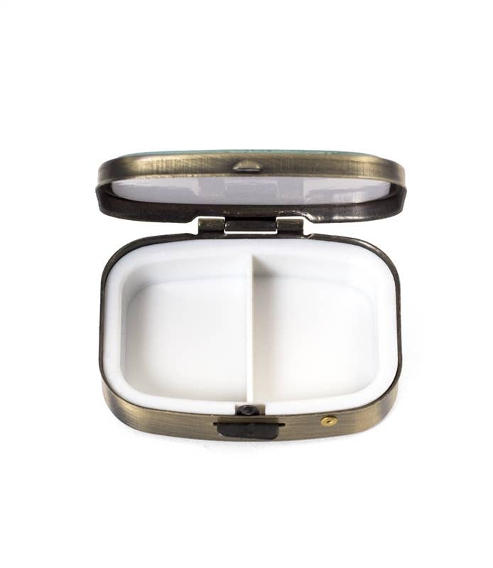 Blue Hummingbird Pill Box