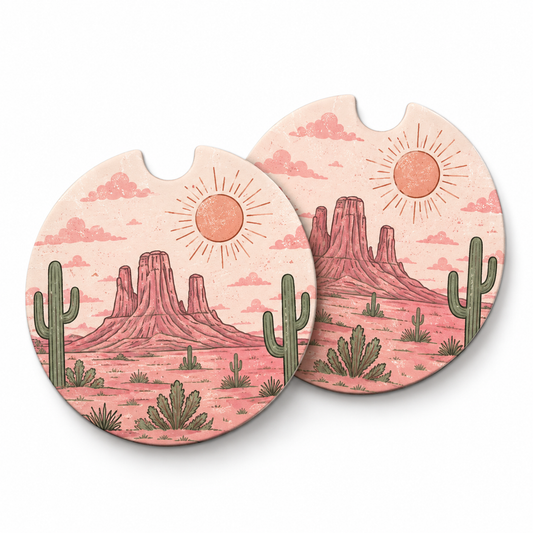 Jolitee Car Coasters, Absorbent Neoprene CupHolder Cowgirl