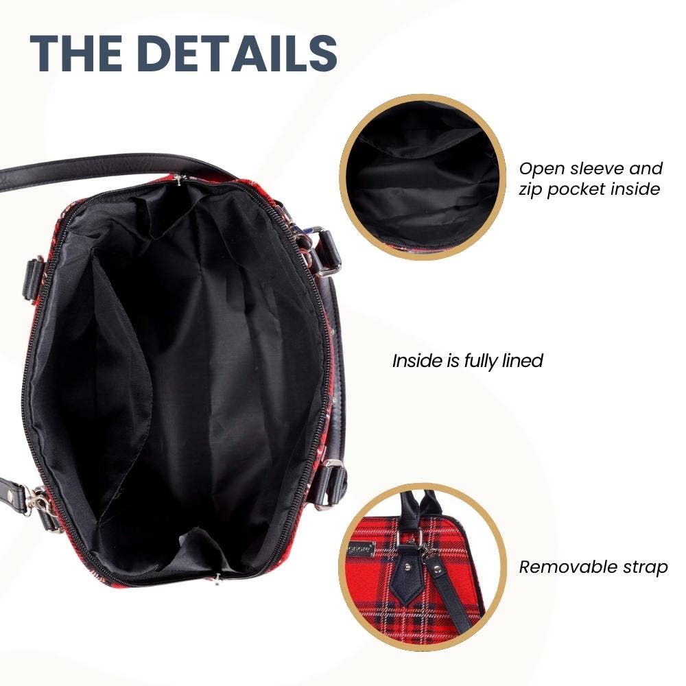 Royal Stewart Tartan Convertible Top Handle Purse Handbag