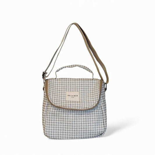 Gingham Jacquard Lunch Bag – Beige & Ecru (Vison)